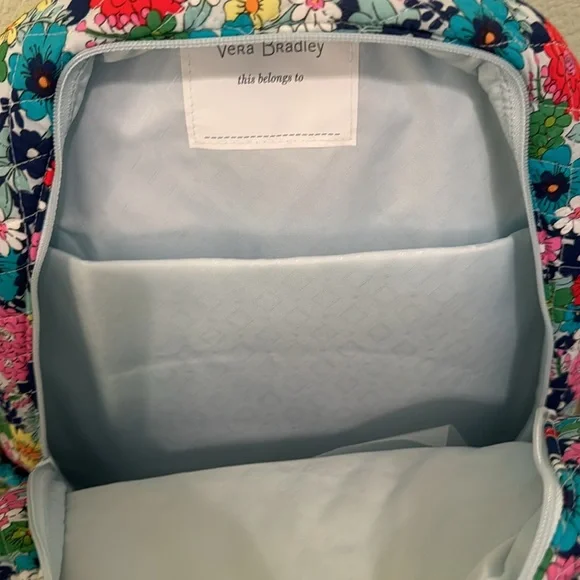 NWT vera Bradley essential backpack far out floral blue pink display picture 2